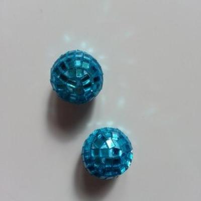 Lot de 2 boules miroir  20mm bleu