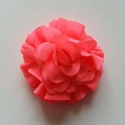 Applique fleur  pompon orange 70mm