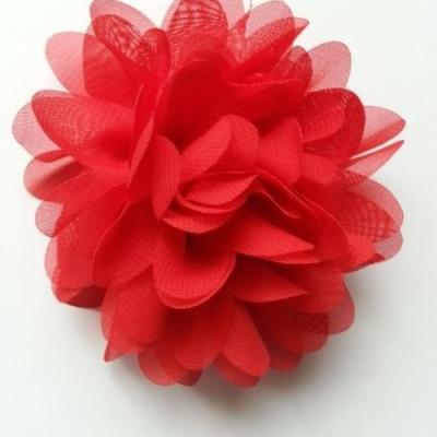 fleur mousseline rouge  10cm