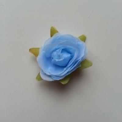 rose en tissu bleu 40mm