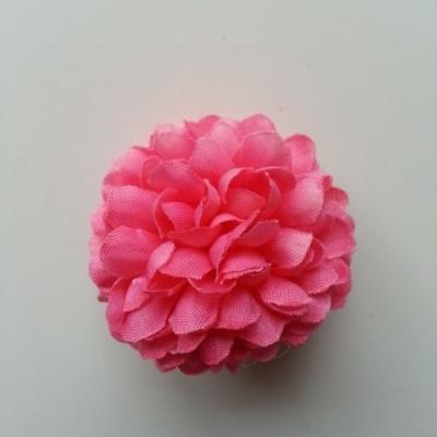 Fleur  pompon en tissu rose saumon    50mm