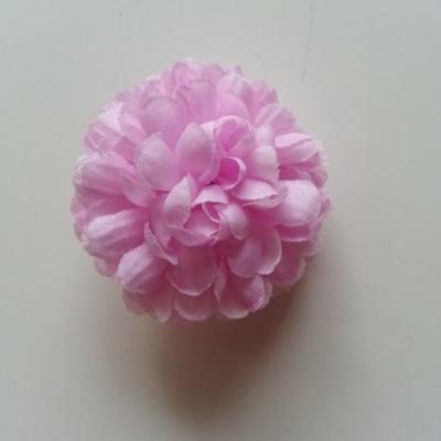 Fleur  pompon en tissu mauve   50mm