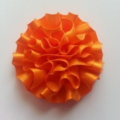 fleur en ruban de satin  orange 50mm