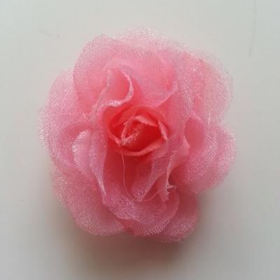 Fleur  en tissu rose saumoné 45mm