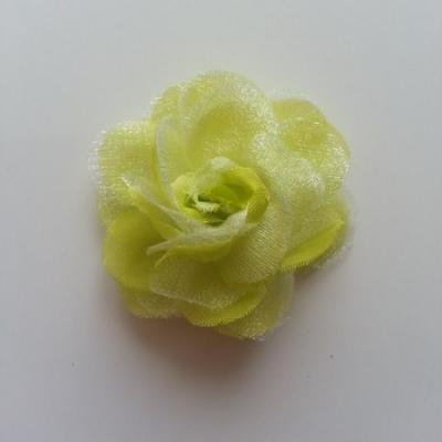 Fleur  en tissu vert  45mm