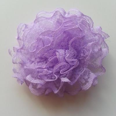 pompon en dentelle 60mm mauve