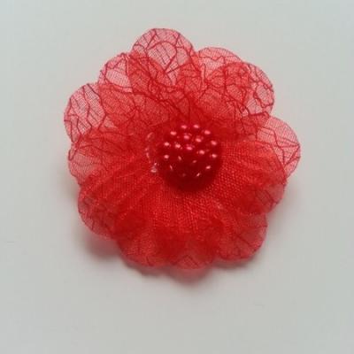 double fleur  voile 45mm rouge