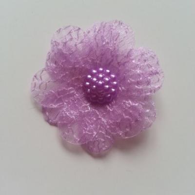 double fleur  voile 45mm mauve