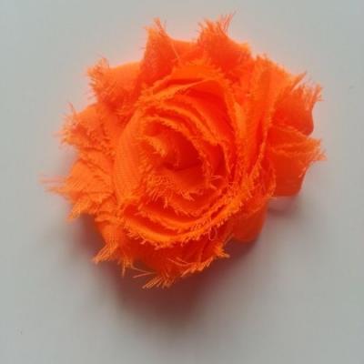 Applique fleur chabby   65mm orange