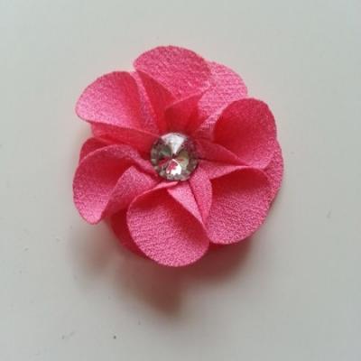 Applique fleur tissu  50mm rose