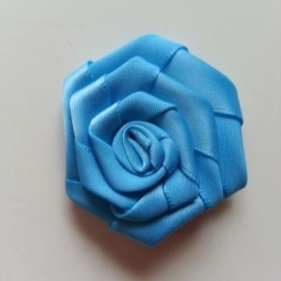 Fleur de satin plate  50mm bleu