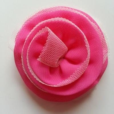 applique fleur   65mm rose fuchsia