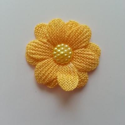 Applique fleur toile 45mm jaune