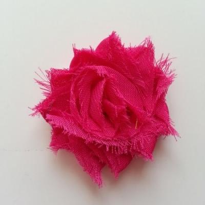 Applique fleur chabby   50mm rose fuchsia