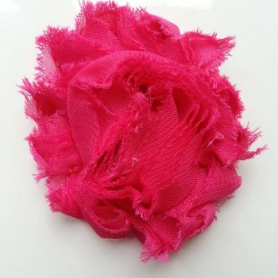 Applique fleur chabby   65mm rose fuchsia