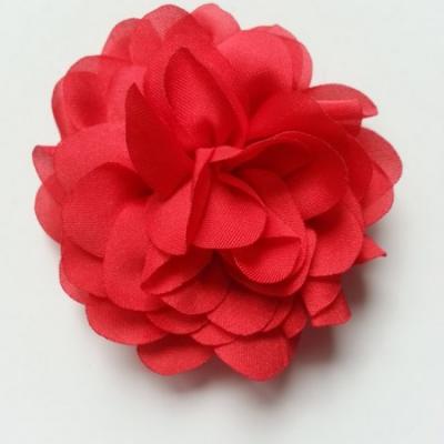 fleur en mousseline de soie 60mm rouge