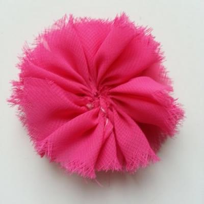 applique en tissu mousseline 80mm rose fuchsia