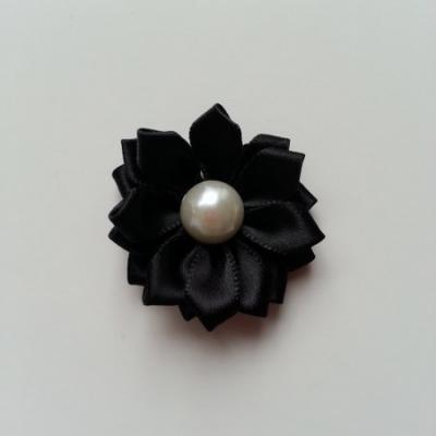 fleur satin demi perle  35mm noir