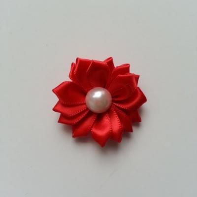 fleur satin demi perle  35mm rouge