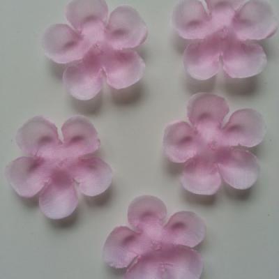 lot de 5 fleurs en tissu 50mm rose clair