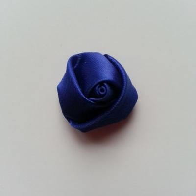 Fleur de satin bouton de rose 2.2cm bleu foncé