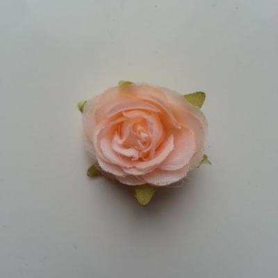 rose en tissu pêche 40mm