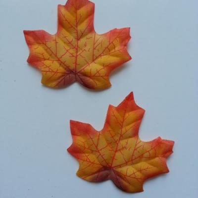 lot de 2 feuilles artificielles en tissu jaune et orange 70*60mm