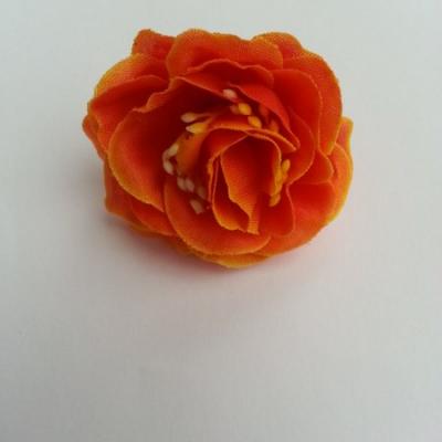 fleur en tissu et pistil orange 50mm