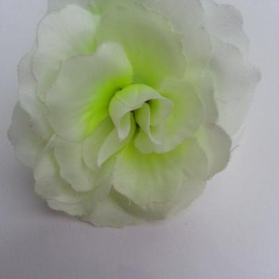 rose en tissu 70mm ivoire et vert