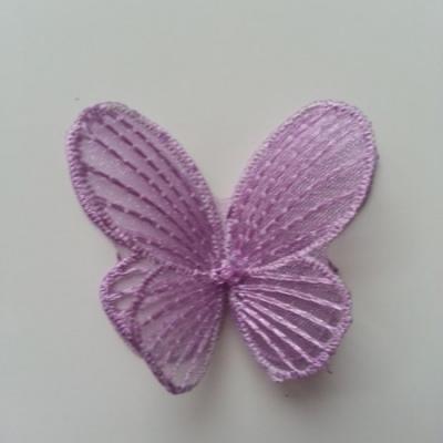 double papillon en dentelle 42*50mm  mauve