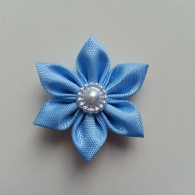 fleur en tissu 4cm bleu ciel pétales pointus