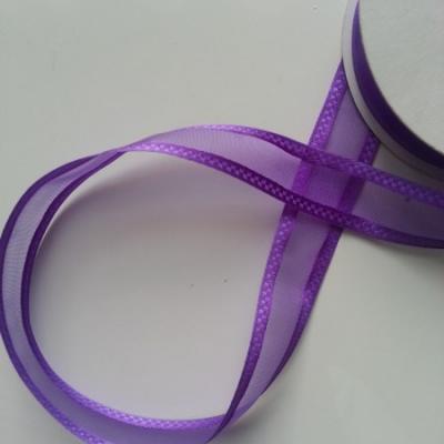 ruban satin et organza violet  25mm vendu au  mètre