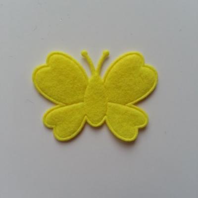 Papillon  en feutrine  jaune 45*35mm