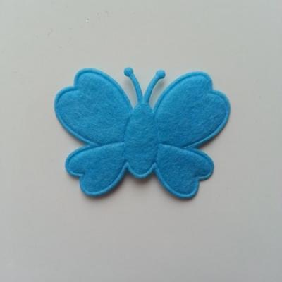 Papillon  en feutrine  bleu 45*35mm