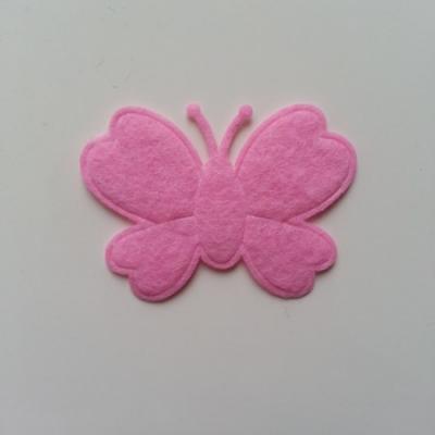 Papillon  en feutrine  rose  45*35mm