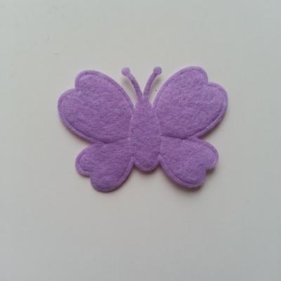 Papillon  en feutrine  mauve 45*35mm