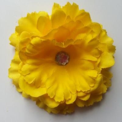 Grande fleur en tissu 110mm avec strass jaune