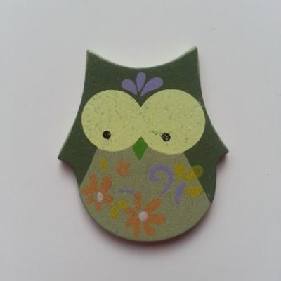 Hibou chouette en bois 35*40mm vert