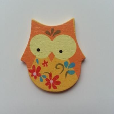 Hibou chouette en bois 35*40mm orange