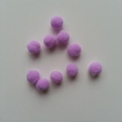 Lot de 10 petits pompons  8mm mauve