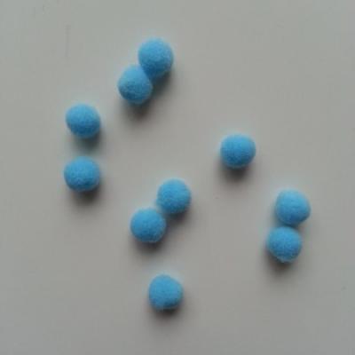 Lot de 10 petits pompons  8mm bleu