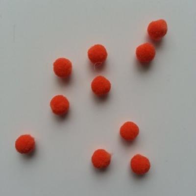 Lot de 10 petits pompons  8mm orange