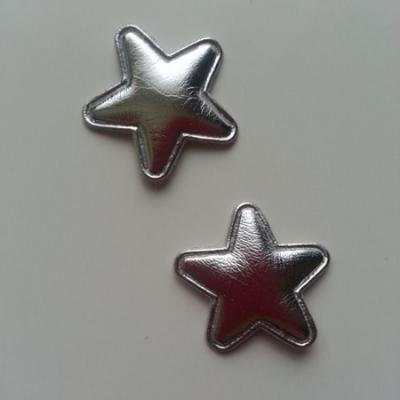 Lot de 2 appliques étoiles matelassées 25*25 mm argent