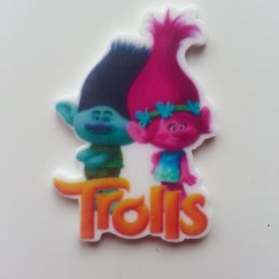 Cabochon  plat en résine trolls 30*39mm