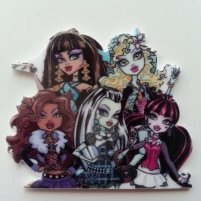 Cabochon  plat en résine monster high 50*43mm