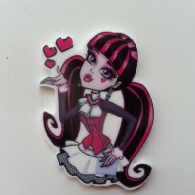 Cabochon  plat en résine monster high draculaura 30*40mm