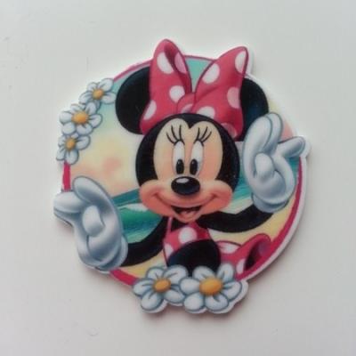 Cabochon souris minnie  plat en résine 45*43mm