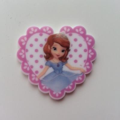 Cabochon  plat en résine princesse sofia 32mm