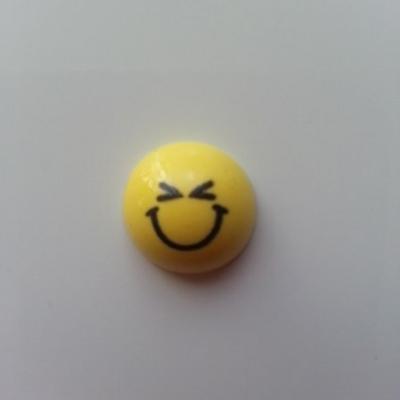 embellissement en résine sourire smiley  jaune 15mm