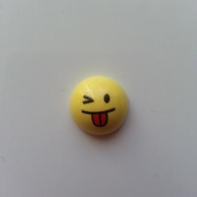 embellissement en résine sourire smiley  jaune 15mm